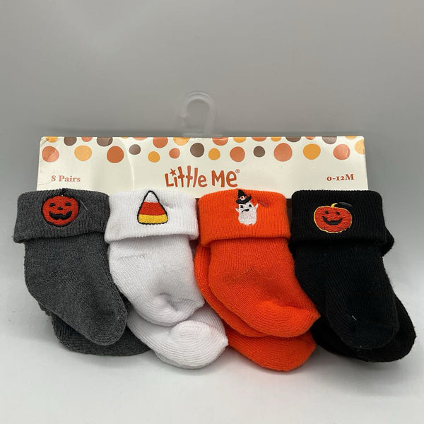Size 0-12m: Little Me 8pr Multi Halloween Socks NEW