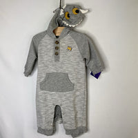 Size 3-6m: Where the Wild Things Are Gray Hooded Romper