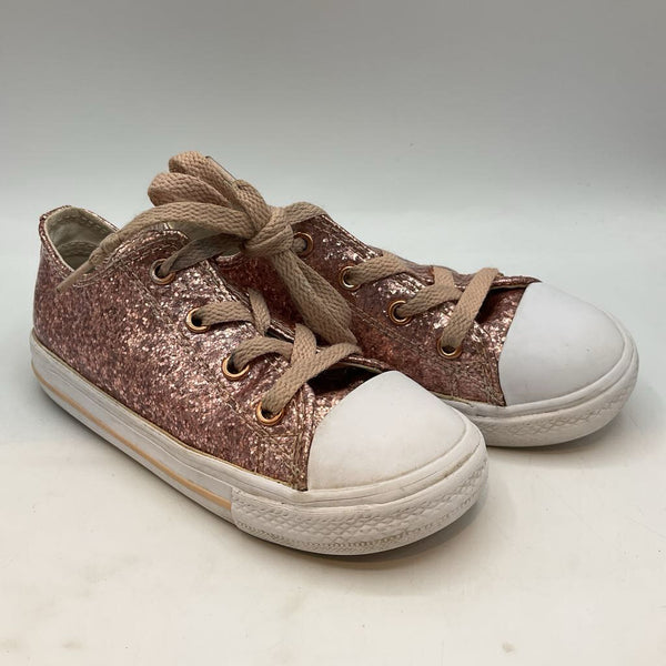 Size 9: Converse Pink Sparkle Lace-Up Sneakers