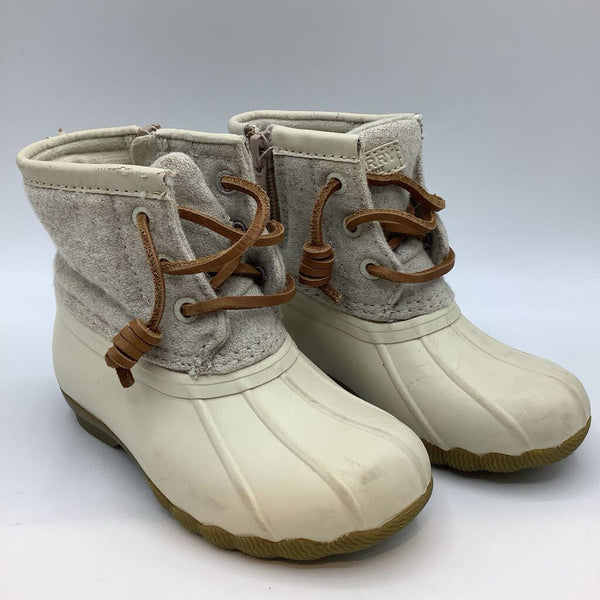 Size 8: Sperry Cream Duck Rain Boots