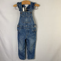 Size 2-3: Gap Blue Denim Ruffle Trim Overalls
