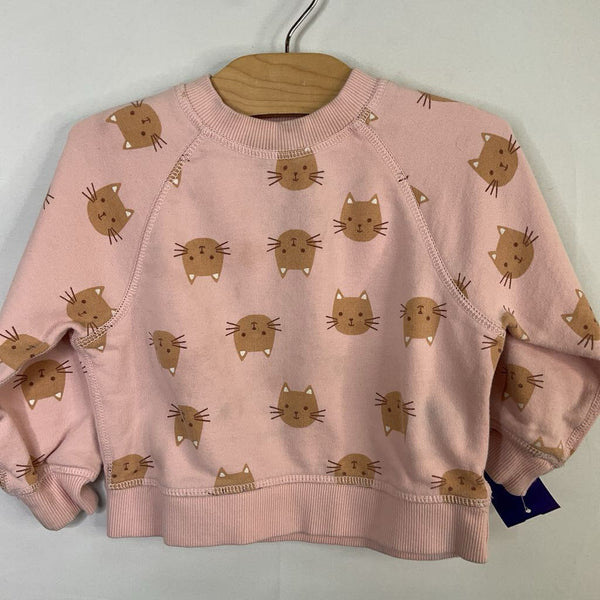 Size 2 (85): Hanna Andersson Pink/Brown Kitties Sweatshirt