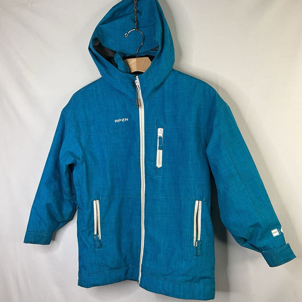 Size 8-10 Ripzone Blue/White Trim Waterproof Coat