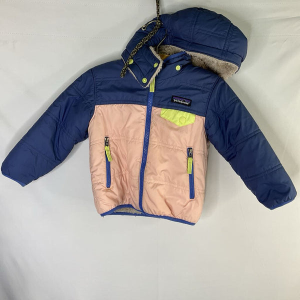 Size 2: Patagonia Purple/Pink/Green Poly/Sherpa Reversible Winter Coat REDUCED