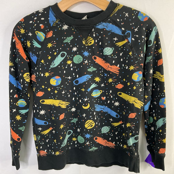 Size 8 (130): Hanna Andersson Black/Colorful Space Print Sweatshirt