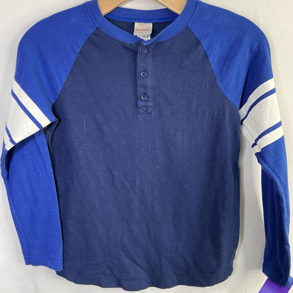 Size 8 (130): Hanna Andersson Two Tone Blue Long Sleeve Henley