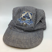 Size OS: Polar Express Blue/White Pinstripe Conductor Hat