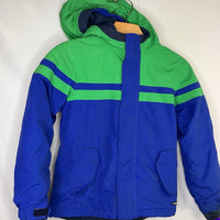 Size 8: Lands' End Blue/Green Fleece Lined Raincoat REDUCED