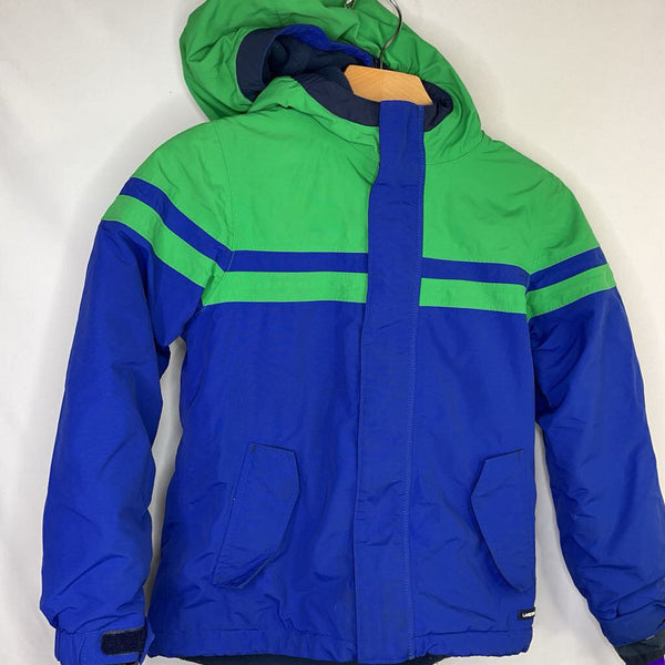 Size 8: Lands' End Blue/Green Fleece Lined Raincoat REDUCED