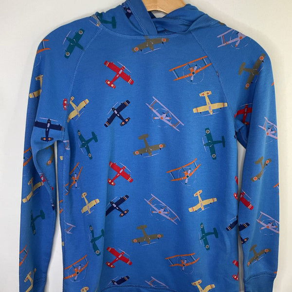 Size 10 (140): Hanna Andersson Blue/Multi Planes Light Pullover Hoodie