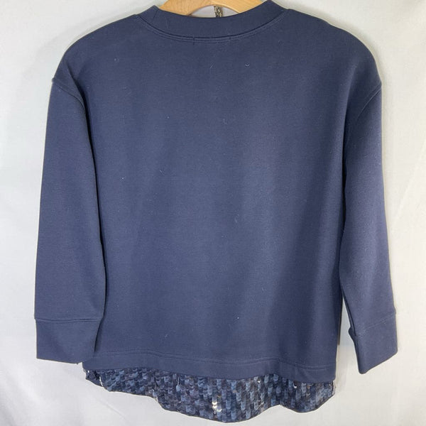 Size 10-12: J. Crew Navy Sequin Trim Sweatshirt NEW w/ Tags