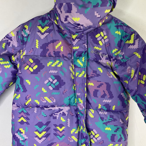 Size 18-24m: Columbia Purple/Multi Pixel Print Duck Down Winter Bunting