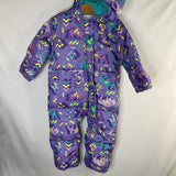 Size 18-24m: Columbia Purple/Multi Pixel Print Duck Down Winter Bunting