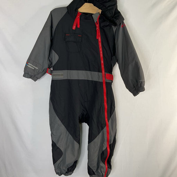 Size 3: Columbia Black/Gray/Red Poly/Fleece Lined Snowsuit