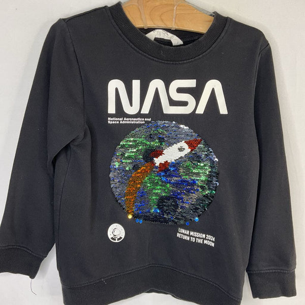 Size 5-6 H&M Black/Multi NASA Sequin Flip Sweatshirt