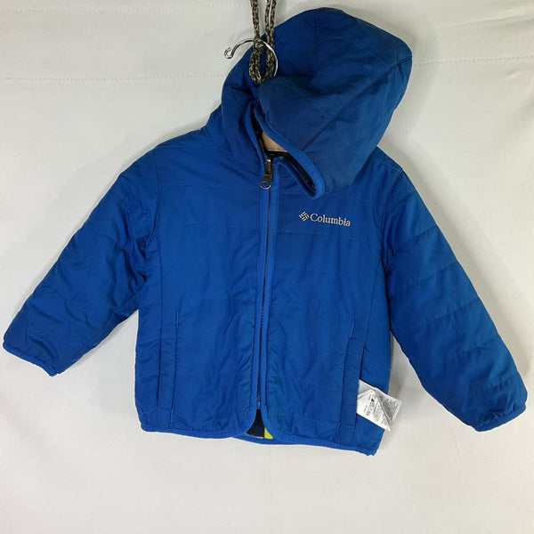 Size 12-18m: Columbia Blue/Multi DInos Double Trouble Reversible Poly/Fleece Coat