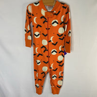 Size 12-18m (75): Hanna Andersson Orange/Black Spooky Bats Organic Cotton 1pc Zip PJs
