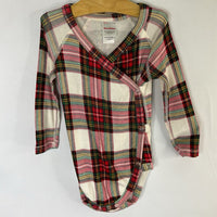 Size 12-18m (75): Hanna Andersson Red/Cream/Multi Plaid Long Sleeve Onesie