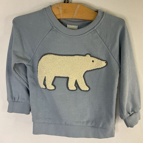 Size 18-24m (80): Hanna Andersson Light Blue/White Polar Bear Applique Sweatshirt