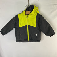 Size 18-24m: Columbia Gray/Neon Green Reversible Poly Fill Winter Coat