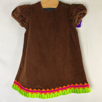 Size 3: Mulberry St. Brown/Neon Trim Cord Dress