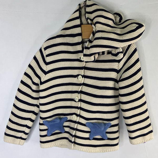 Size 12-18m: Gap Cream/Navy Striped Hooded Cardigan