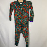 Size 2 (85): Hanna Andersson Green/Red/Yellow Floral Organic Cotton 1pc Zip PJs