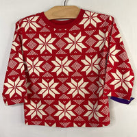 Size 2 (85): Hanna Andersson Red/White Snowflakes Long Sleeve Shirt