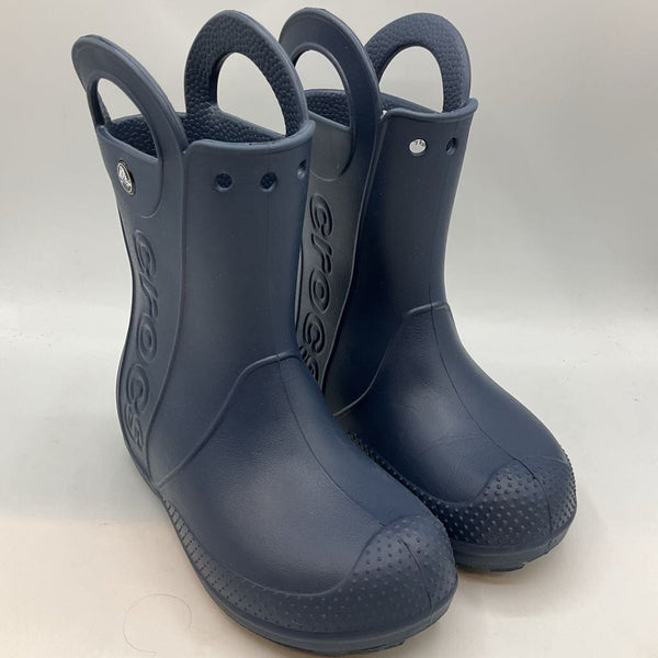 Size 12: Crocs Navy Rain Boots