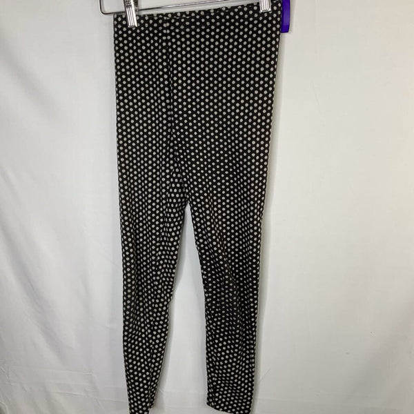 Size 10: Tea Black/White Dots Knit Leggings REDUCED