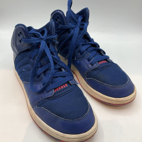 Size 7Y: Nike Air Jordan Blue/Red Lace-Up Sneakers