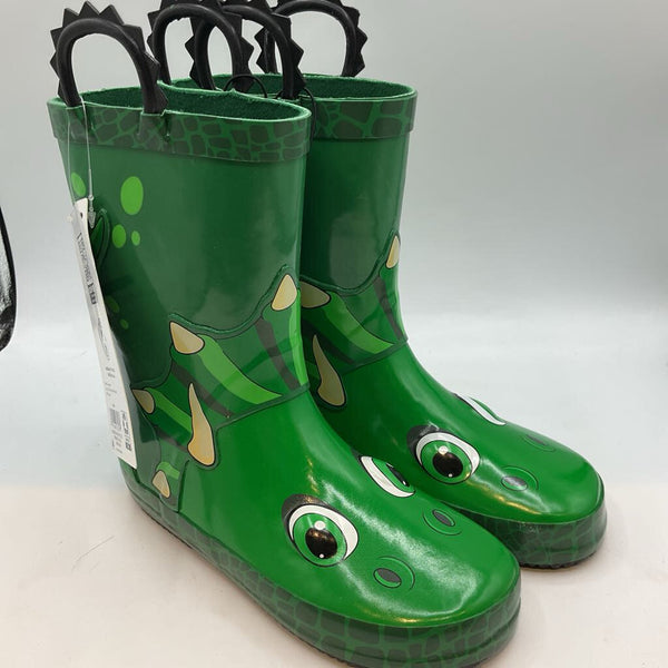 Size 13-1Y: Member's Mark Green Dragon Rain Boots NEW w/ Tags