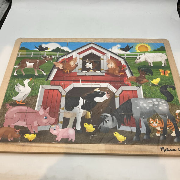 Melissa & Doug 24pc Wooden Barnyard Jigsaw Puzzle