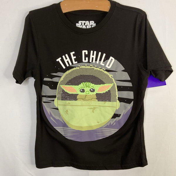 Size 5-6: Star Wars Black/Multi Baby Yoda Sequin Flip T-Shirt