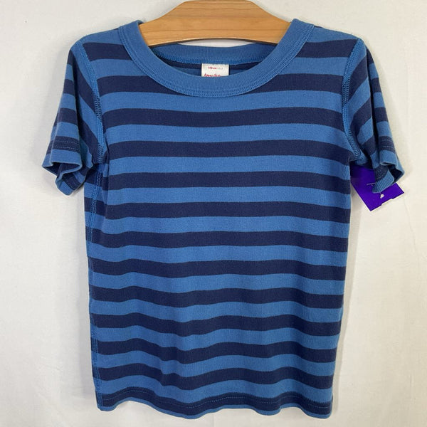 Size 5 (110): Hanna Andersson Blue Striped Organic Cotton 2pc Shorty PJs