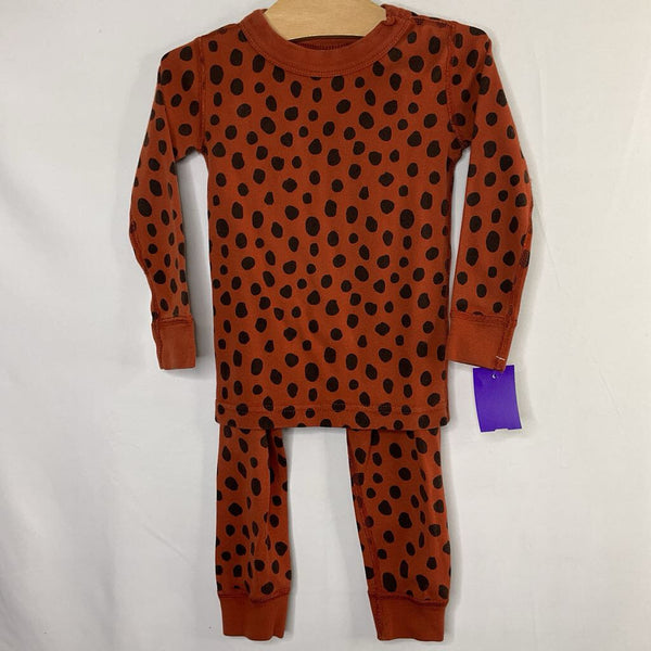 Size 3 (90): Hanna Andersson Orange/Black Spots Organic Cotton 2pc PJs