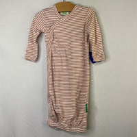 Size 0-3m: Parade Pink/White Striped Snap Onesie