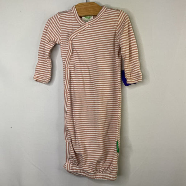 Size 0-3m: Parade Pink/White Striped Snap Onesie