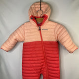 Size 18-24m: Columbia Pink/Multi Woodland Animals Reversible Poly Fill Snowsuit