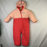 Size 18-24m: Columbia Pink/Multi Woodland Animals Reversible Poly Fill Snowsuit