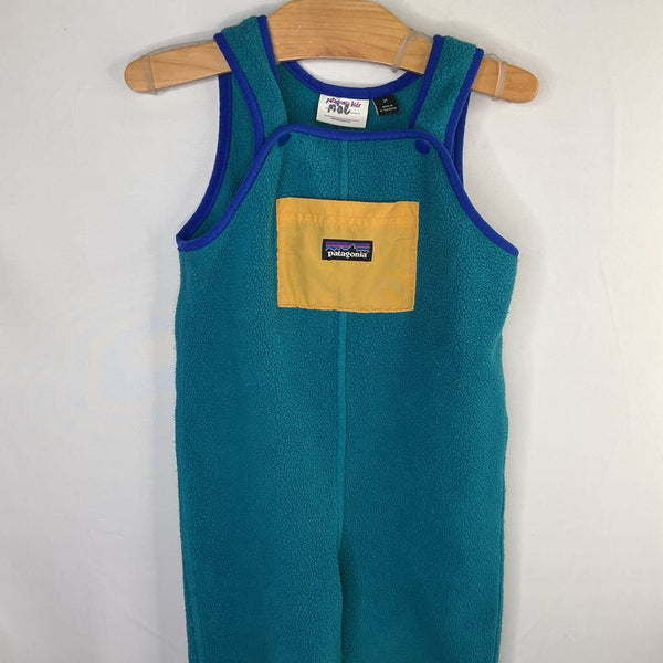Size 2: Patagonia Teal/Blue/Yellow Synchilla Overalls