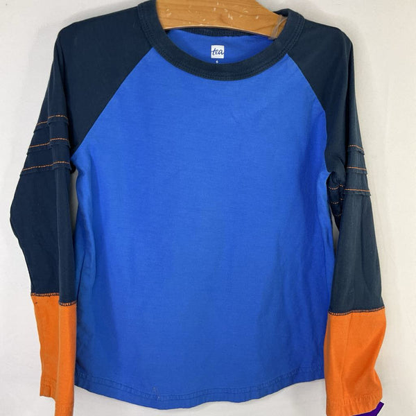 Size 6: Tea Blue/Orange Long Sleeve Shirt