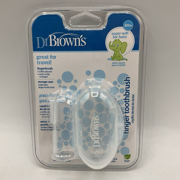 Dr. Brown's Silicone Finger Toothbrush and Storage Case NEW