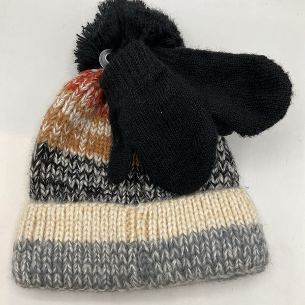 Size OS Child:Swiss Tech Multicolor Pompom Beanie/Gloves NEW w/ Tags