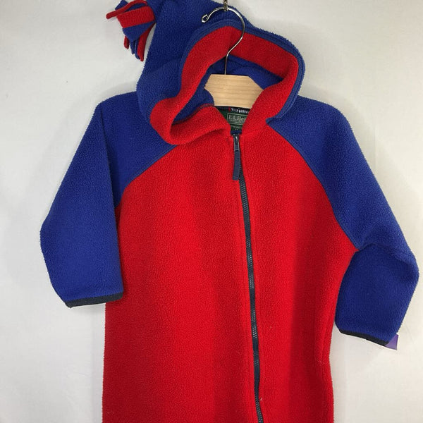Size 2: LLBean Red/Blue Fleece Bunting