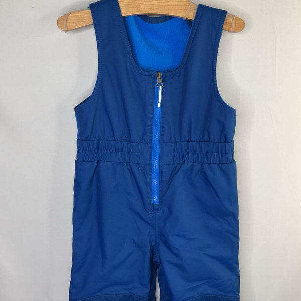 Size 3: Columbia Blue Fleece-Upper Snow Bib