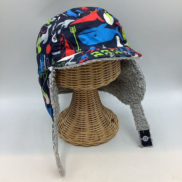 Size 18-24m: Patagonia Navy/Colorful Print Reversible Trapper Hat