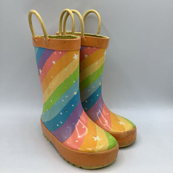 Size 7: Landchief Rainbow Star Rain Boots
