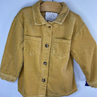 Size 2-3: Zara Yellow Cord Button-Up Shirt