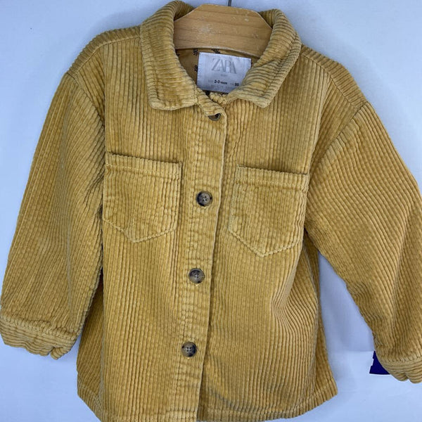 Size 2-3: Zara Yellow Cord Button-Up Shirt